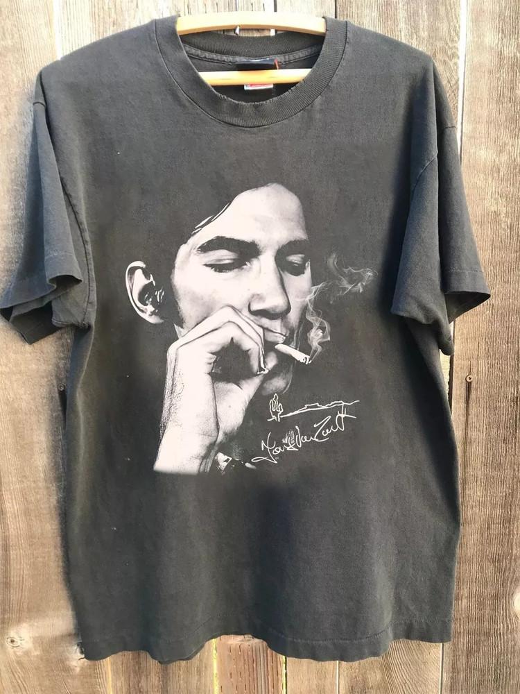 Townes Van Zandt Smoking Signature Charcoal Full Size SS464 Unisex T-Shirt