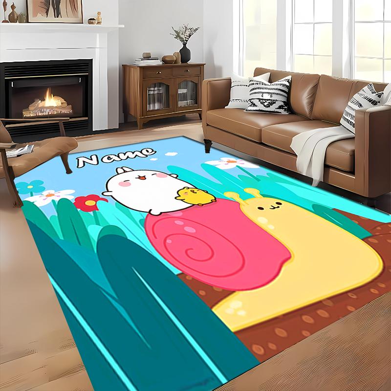 Custom personalization Molang Area Rug - Perfect For Kitchen, Bathroom,Laundry Room Decor Large Size Available,Gift All Seasons