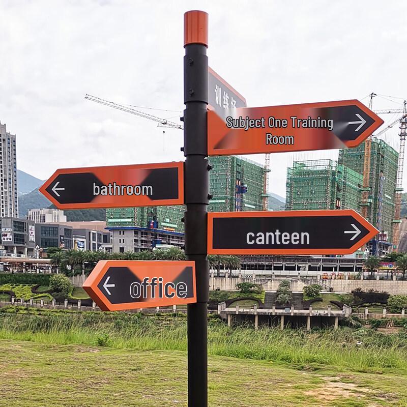 Outdoor 9-Direction Wayfinding Signpost