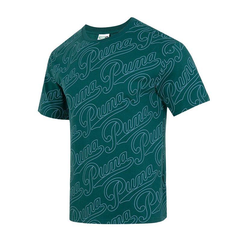 Puma Футболки Мужские Зеленые С Круглым Вырезом Умеренные 630938-60