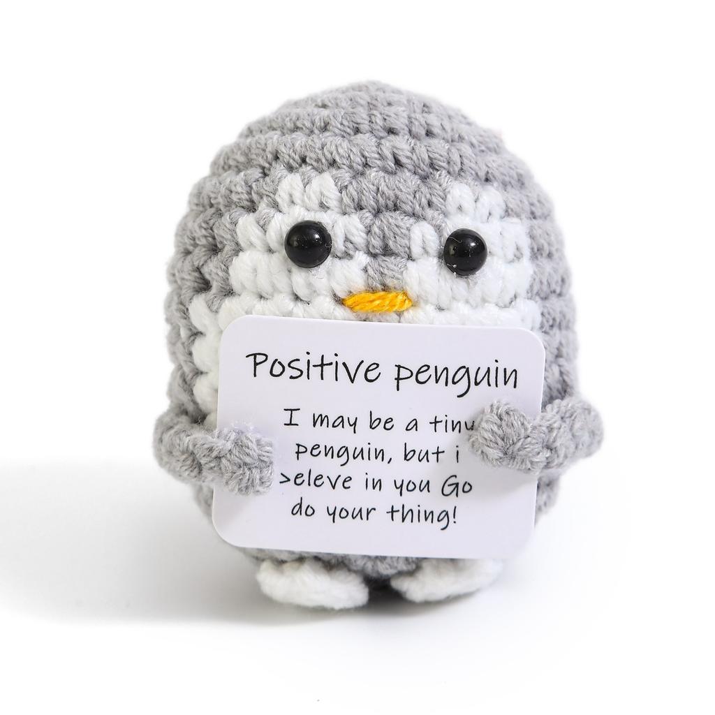 Positive Crochet Potato Doll with Card Handmade Knitted Emotional Support Hug Pocket Cucumber Ornament Room Decor Christmas Gift