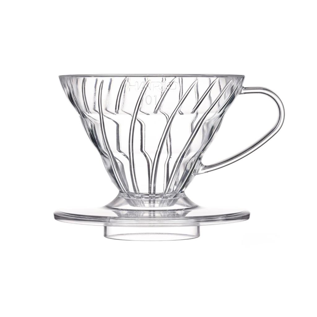 Воронка для ручного заваривания кофе HARIO V60 01, прозрачный тритан, объем 1-2 чашки, ручная кофеварка, коническая форма, без BPA, можно мыть в посудомоечной машине, сделано в Японии