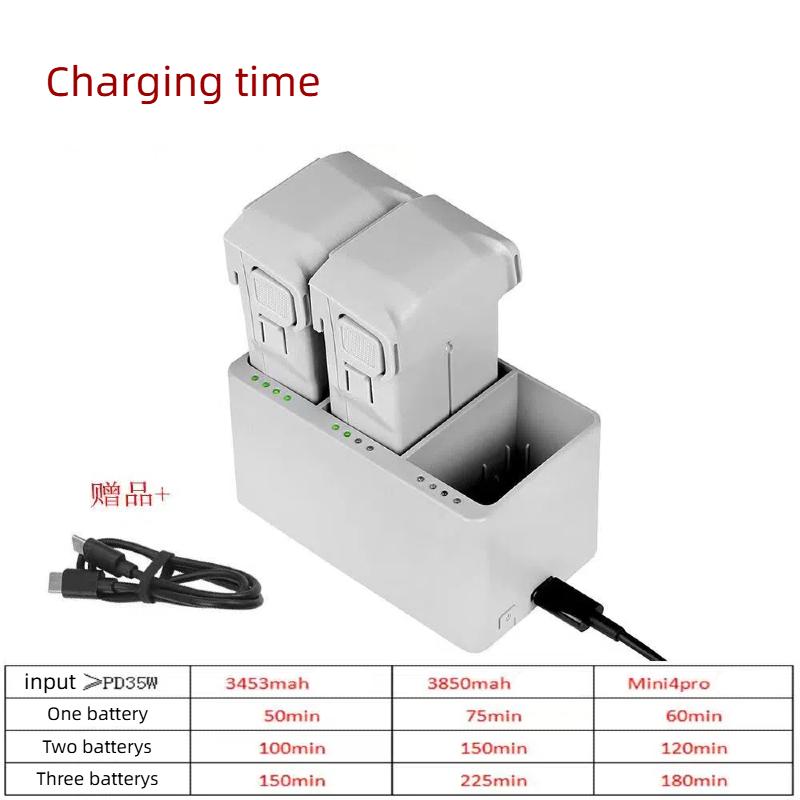 Brand Mini3 three-way charging hub Battery hub Support PD fast charging Suitable for Mini3/3Pro/4Pro dual power hub
