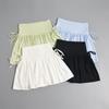 Sports Yoga Short Skirt Summer Fitness Pleated Skirt Pants Half Body Quick Drying Short Skirt Side Drawstring High Waisted Skirt Pants for Outerwear