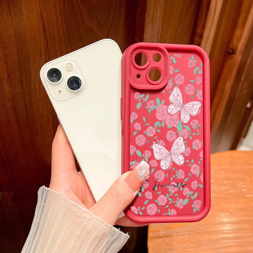 Для Realme 11 11x 12x 12 Pro C21 C30 C33 C35 C65 OPPO A18 A38 A60 A96 Reno 10 11 12 Pro Красивый чехол для телефона с рисунком розы и бабочки