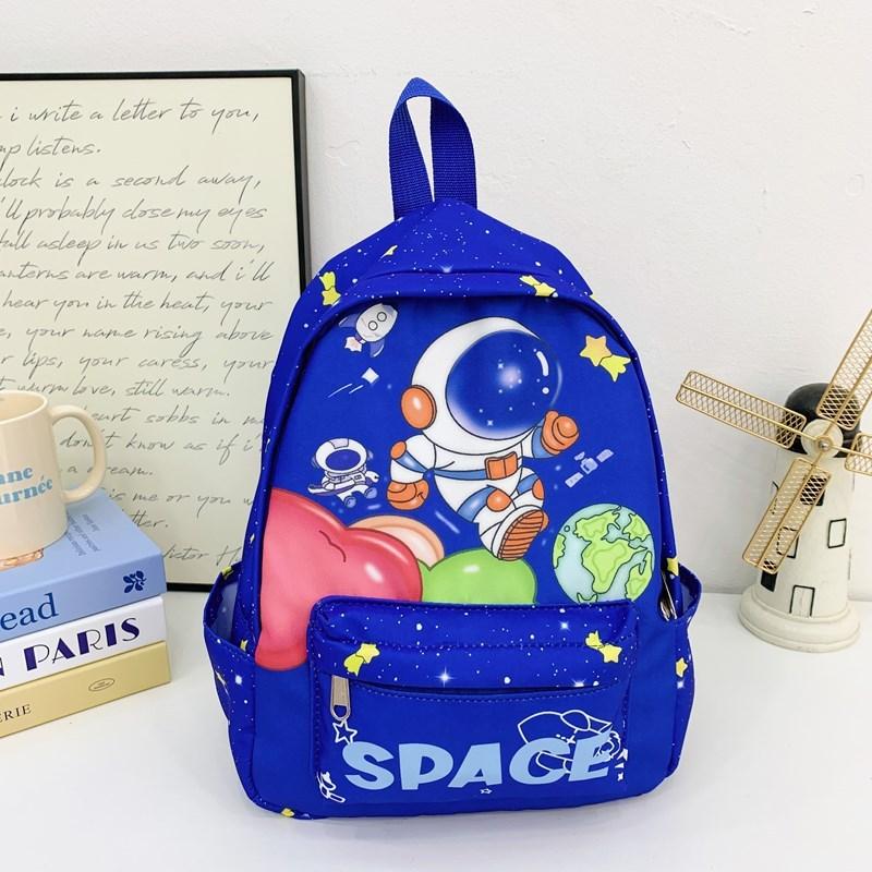 Prints Astronaut Letters Kids Cartoon Backpack Breathable School Bag
