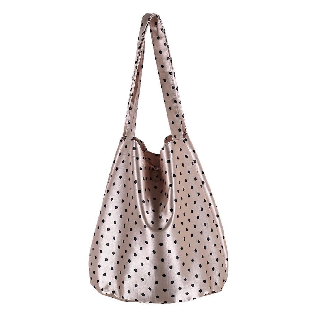 Korean Style Polka Dot Nylon Tote Bag - Fashionable Casual Handbag with Large Capacity for Women