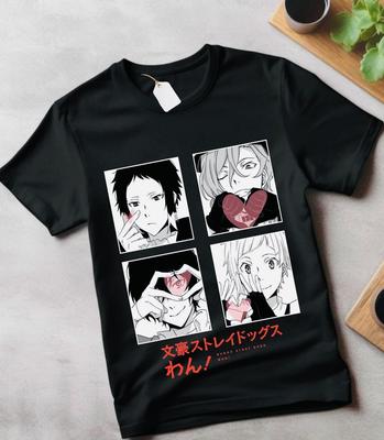 Футболка Bungou Stray Dogs, Накадзима Ацуси, Дадзай Осаму, Накахара подарок любви