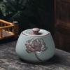 Керамическая чайная банка Zhi Shi Egret Lotus