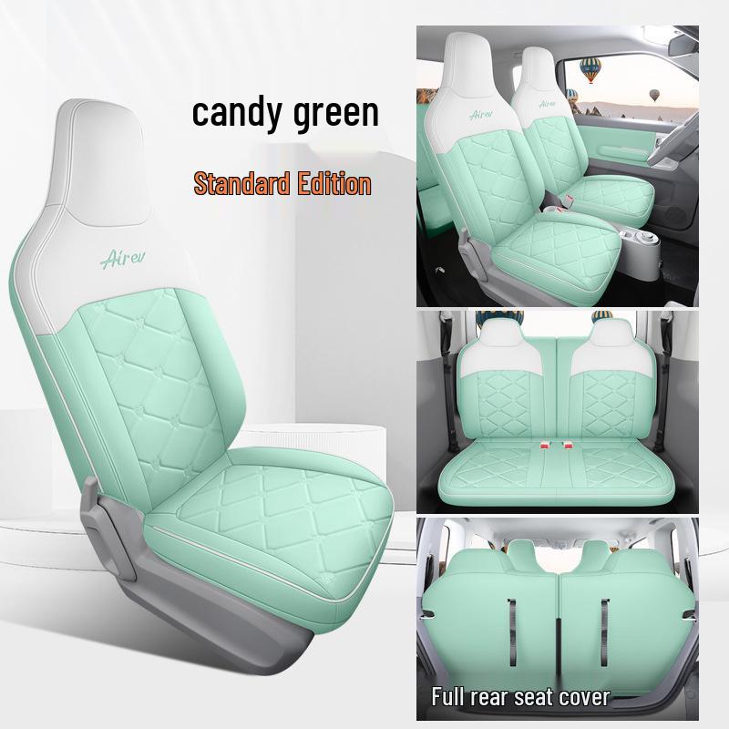 Wuling Qingkong Car Seat Cushion - Fully Enclosed Cartoon Design for All Seasons, Tailored Fit for Electric Vehicles