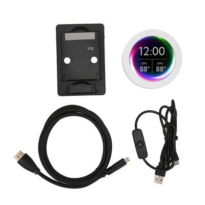 Монитор температуры компьютера 2,8 дюйма, круглый ЖК-дисплей HD Micro USB, регулируемая яркость, Plug and Play, монитор данных процессора ПК для