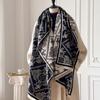 New jacquard landscape painting imitation cashmere scarf women's air-conditioned room shawl autumn and winter thickened warm long scarf