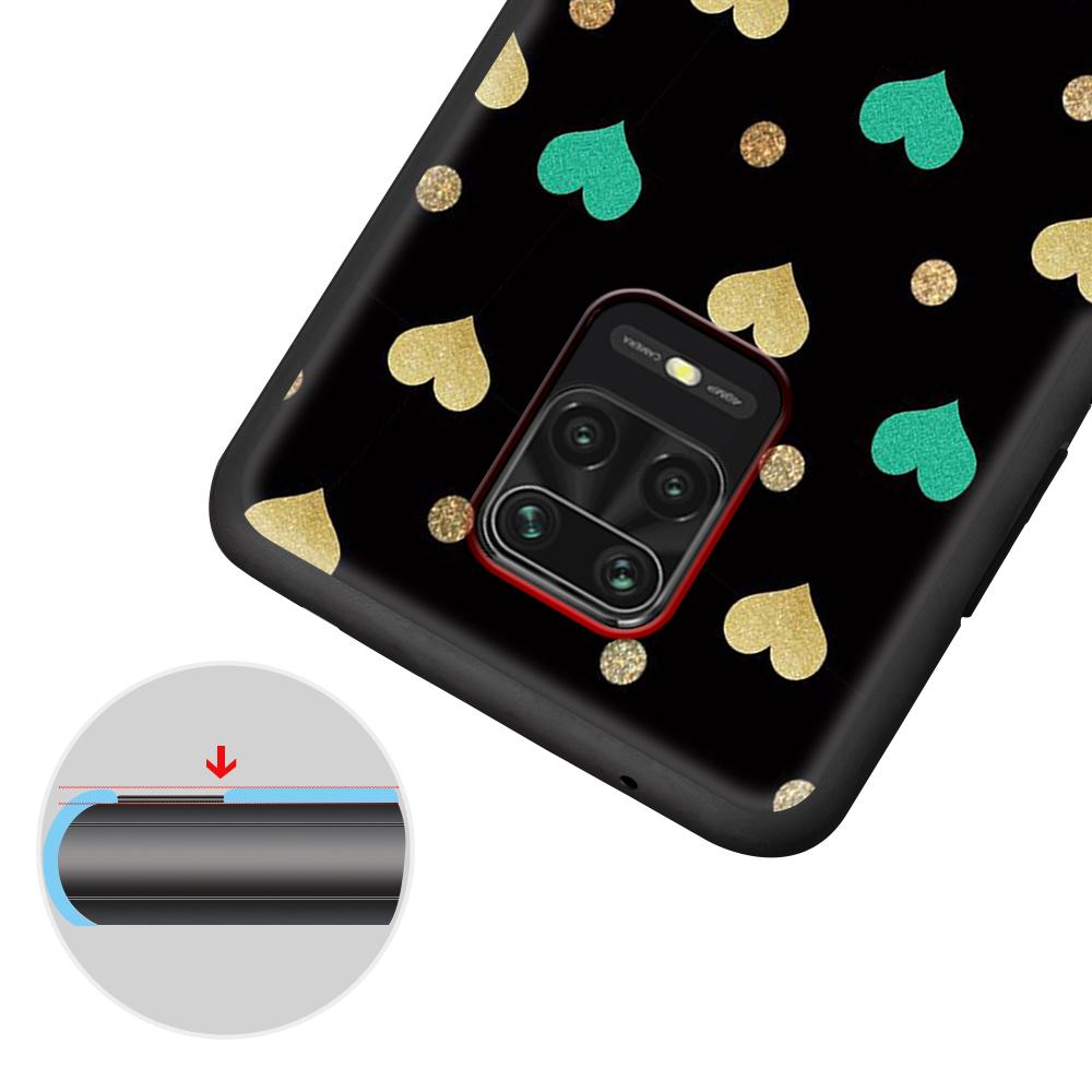 Милый девчачий чехол с розовыми золотыми сердечками для Xiaomi Redmi Note 9S 9 11 10 8 Pro 9C 9 K40 9A 7 8T 7A 9T Мягкий силиконовый черный чехол для телефона