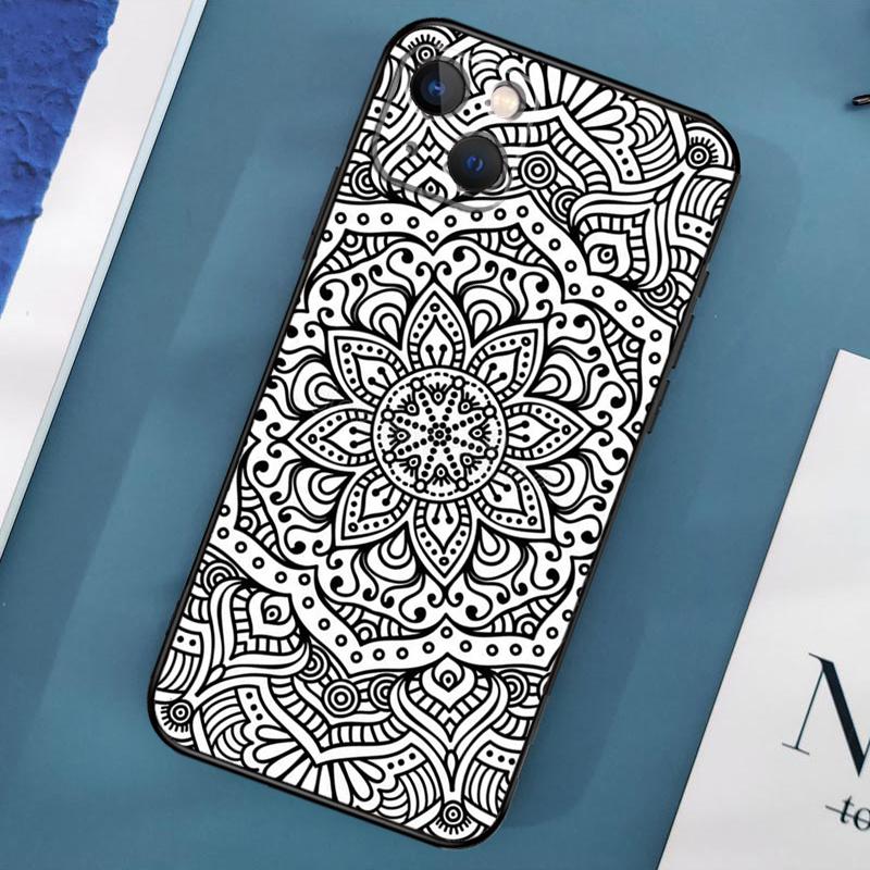 Indian Pattern Mandala Phone Case For iPhone 15 13 12 11 14 Pro Max Mini X XR XS MAX SE 2020 7 8 Plus Back Cover