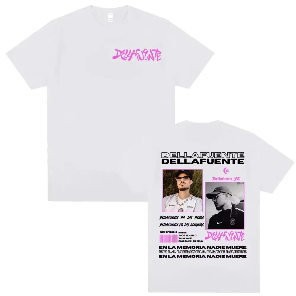 Rapper Dellafuente Tour Cover Graphic Men Women Cotton Short Sleeve T Shirts Harajuku Hip Hop Punk Oversized Casual Sports Tops