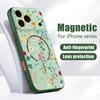 Чехол-бампер с цветочным узором и бабочкой Line Rose для iPhone 17 Pro Max Funda iPhone 16 15 14 13 Pro Max Магнитный для Magsafe Гибридный Тонкий Матовый Чехол