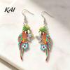 Hypoallergenic Hooks for Sensitive Ears 1 Pair Cute Acrylic Parrot Earrings, Tropical Animal Dangle Vibrant Feather Pattern Earrings Women,