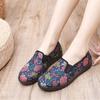 Женская обувь женская мода большой размер розовый цветочный узор танцевальные балетки женские повседневные синий комфорт противоскользящие лоферы ga223