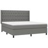Maison Exclusive - Sommier à lattes de lit matelas LED Gris foncé 180x200 cm Tissu