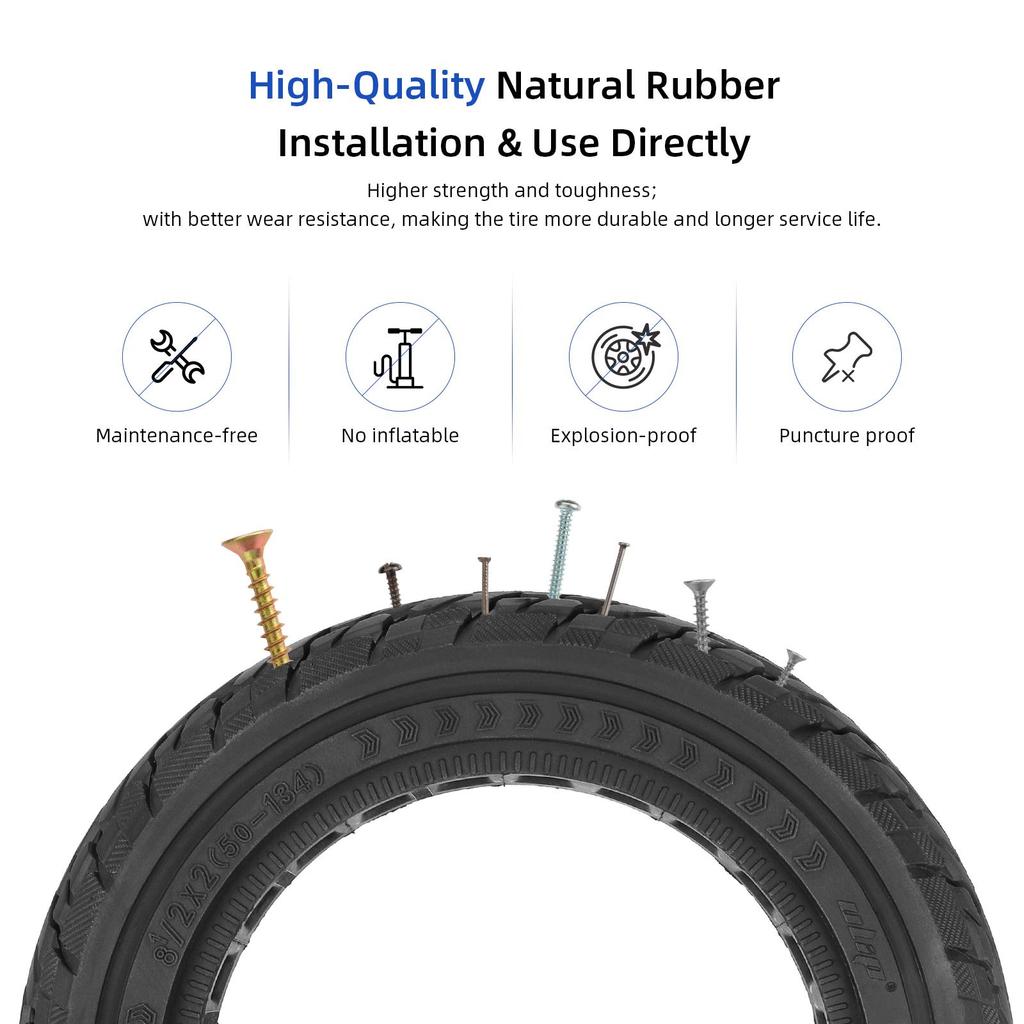 Черный Ulip 8.5*2(50-134) внедорожная цельная шина для самокатов VSETT 9 & 9+ / ZERO 9 / Inokim Light 2