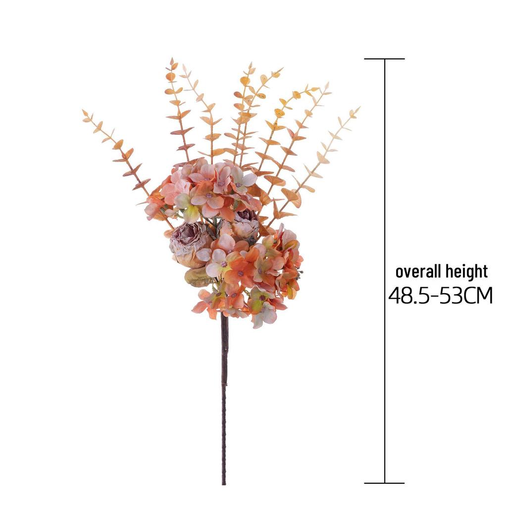 Cherry Rose Hydrangea Handheld Album: Artificial Floral Arrangement for Weddings and Decorations
