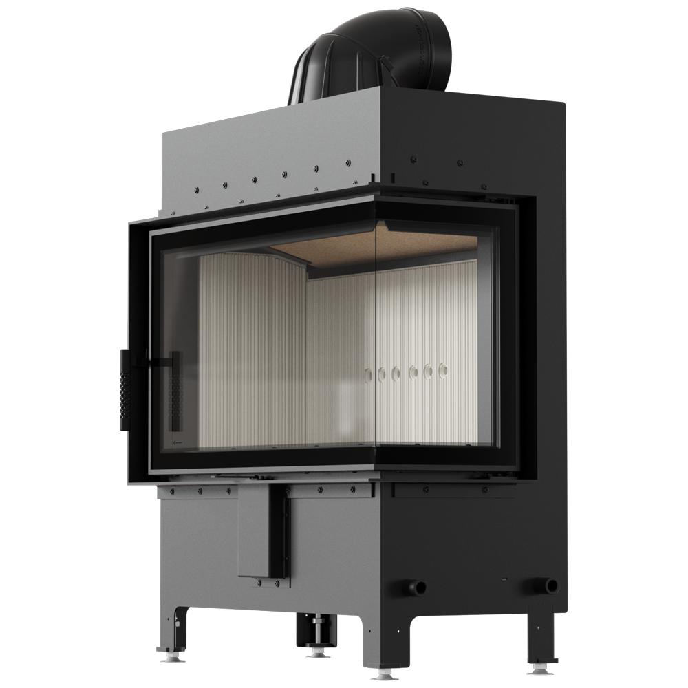 KRATKI LUCY Right Side Air Fireplace Insert 14 kW Ø200 Installation Kit