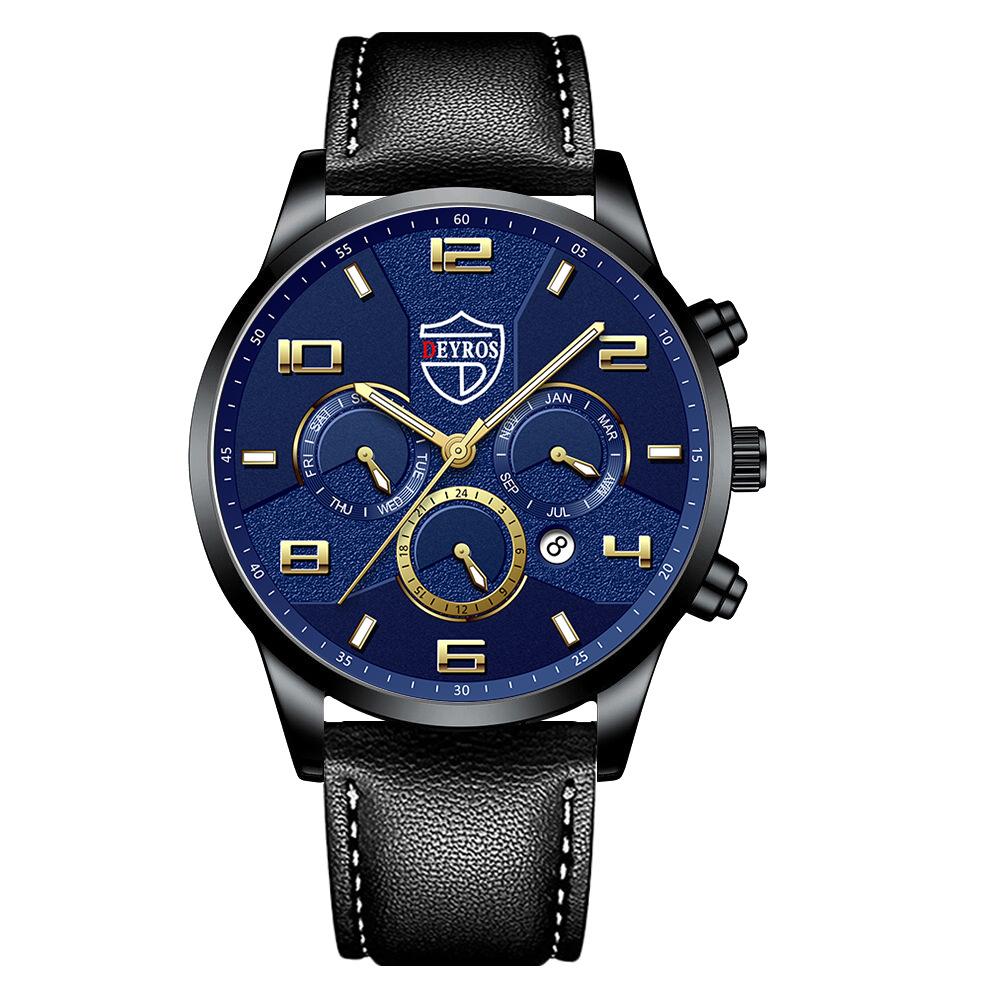Men'S Fashion Watch Luminous Stainless Steel Men'S Business Calendar Quartz Watch