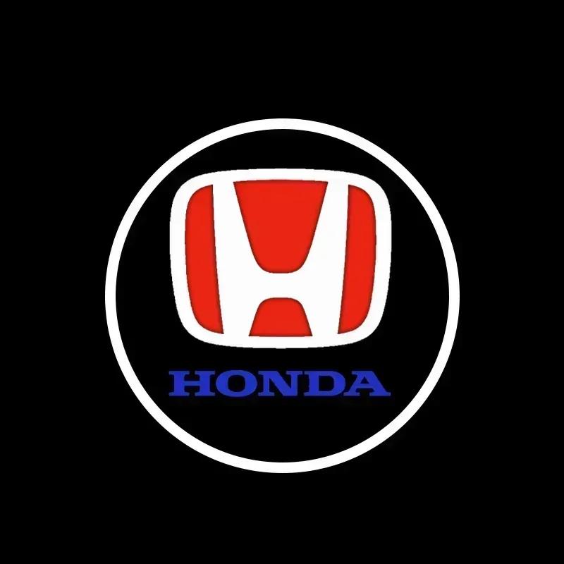 2Pcs LED HD Car Door Lights Logo Welcome Light For Honda Civic Fit Jazz Accord CRV HRV City Odyssey Passport Pilot Vezel Insight