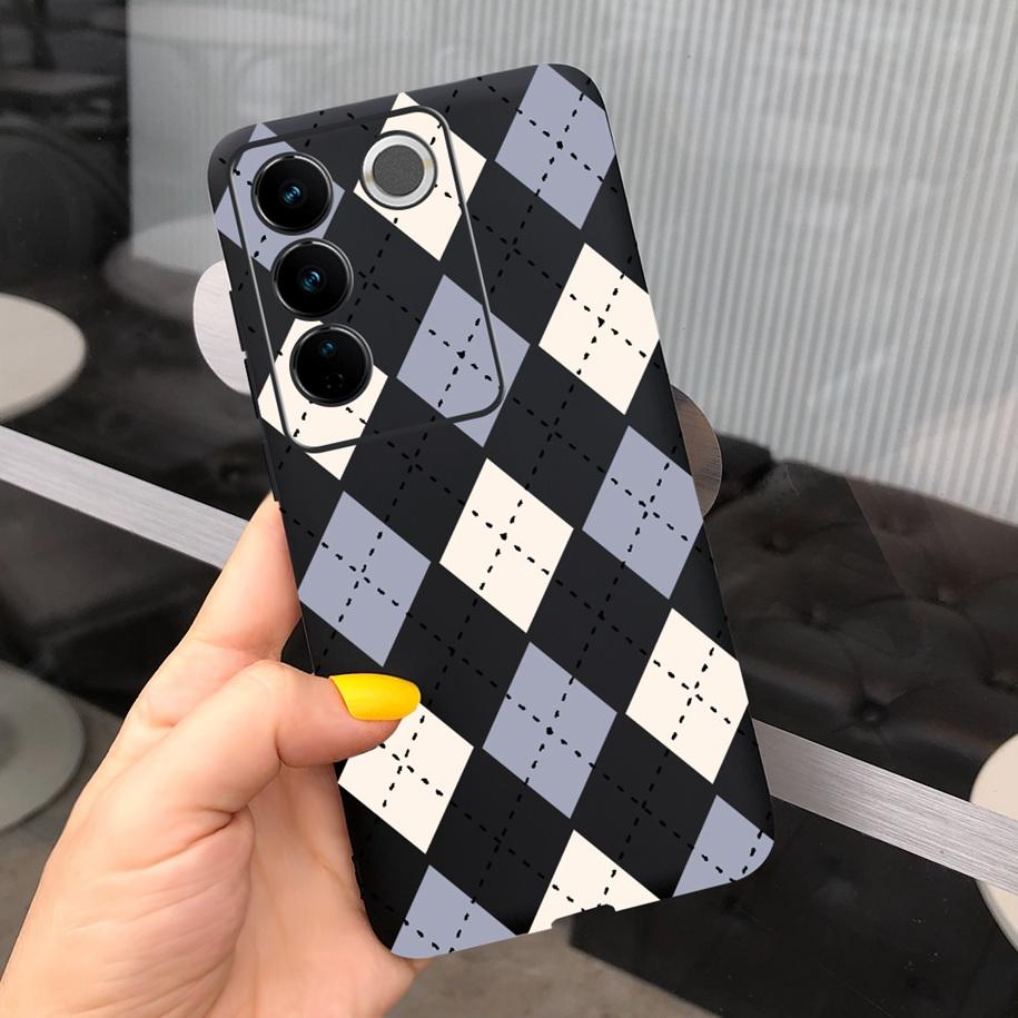 Чехол для Vivo V27 Pro Задняя крышка для Vivo V27e Модный чехол-фунда конфетного цвета с рисунком для Vivo V27 5G V 27e V27Pro V2237 V2230 Мягкий чехол