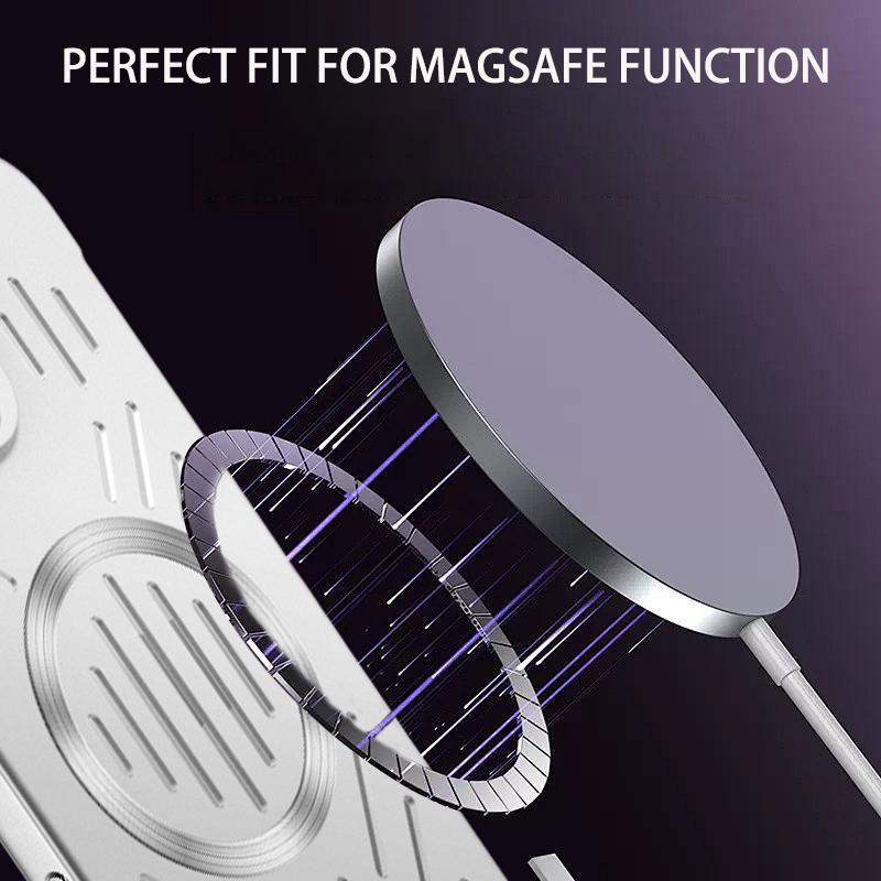 Магнитный чехол для телефона с теплоотводом Для 17 16 15 14 13 12 11 Pro Max Air Для Magsafe Беспроводная зарядка Жесткая ПК Крышка