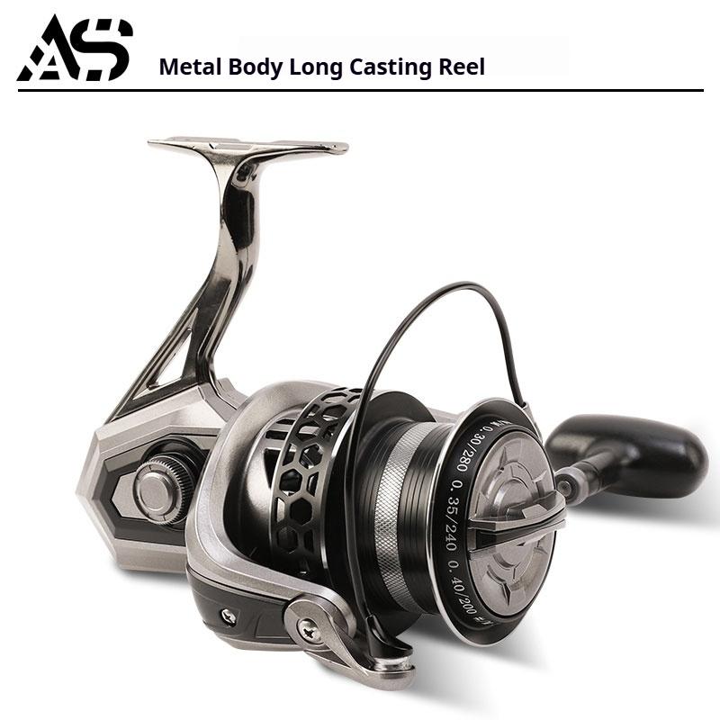 Factory  Left Hand Spinning Metal Reel 6 Bearings 5.2:1 Gear Ratio Aluminum Alloy Body Two-Speed System Stream River