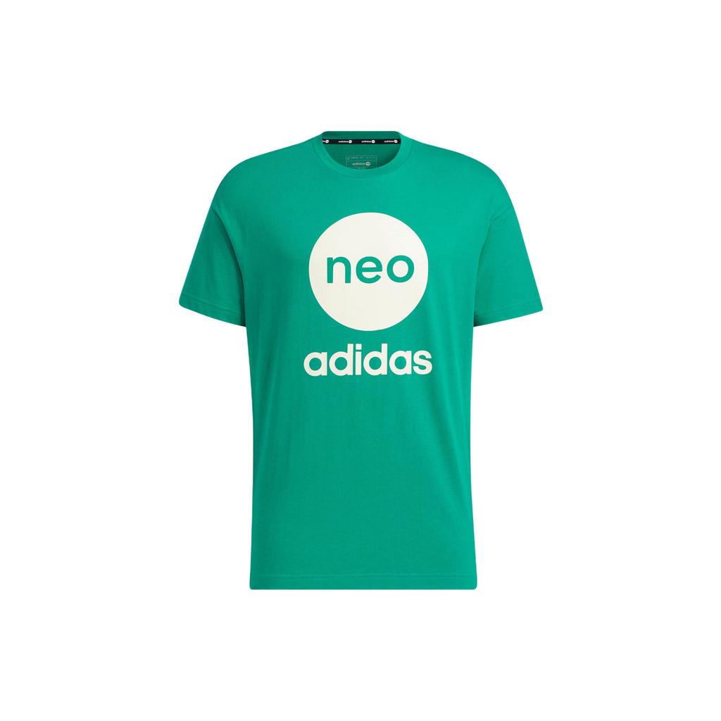 Adidas Neo T Shirts Men's Green Crew Neck Moderate Straight Fit HM9562