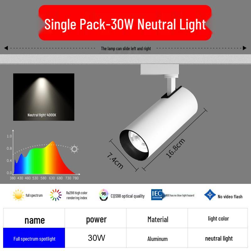 Full Spectrum Recessed Magnetic Track Spot Light for Commercial and Residential Use