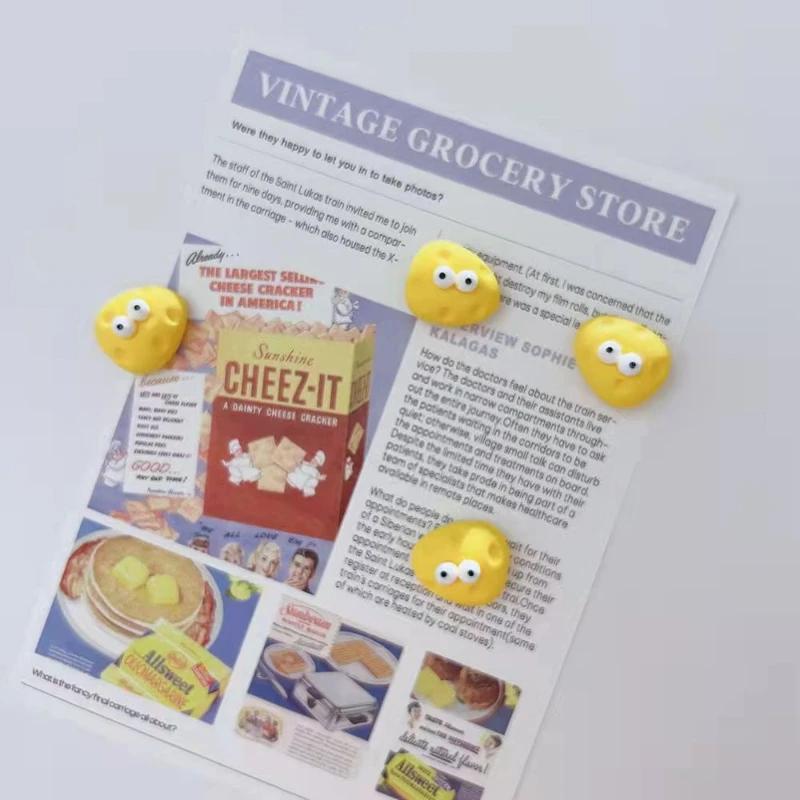 8 шт. Мультяшные милые глаза сыр Магнит на холодильник Po Доска для сообщений Настенное украшение Доска объявлений Магнитные наклейки Домашний декор