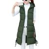 Осенне-зимний хлопковый жилет средней длины с утолщенной подкладкой без рукавов на молнии с застежкой-молнией на шнурке с капюшоном ветрозащитный женский жилет с сохранением тепла