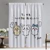 Chiikawaes Window Curtain for Room 2 Panel Curtains Child Room Partition Tulle for Bedroom Home Interior Curtains Shades Living