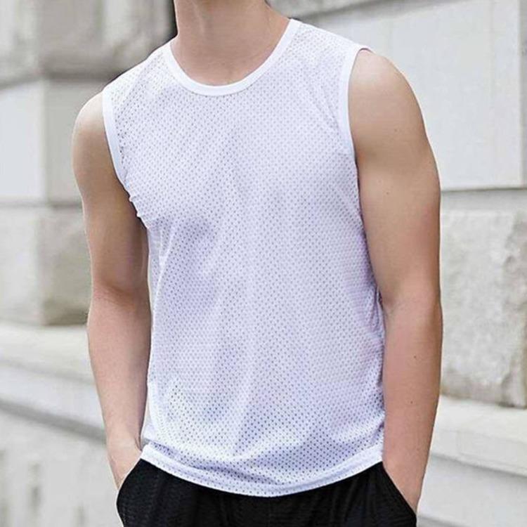 Дышащие майки без рукавов большого размера, летние быстросохнущие спортивные мужские майки для фитнеса и фитнеса, однотонные майки