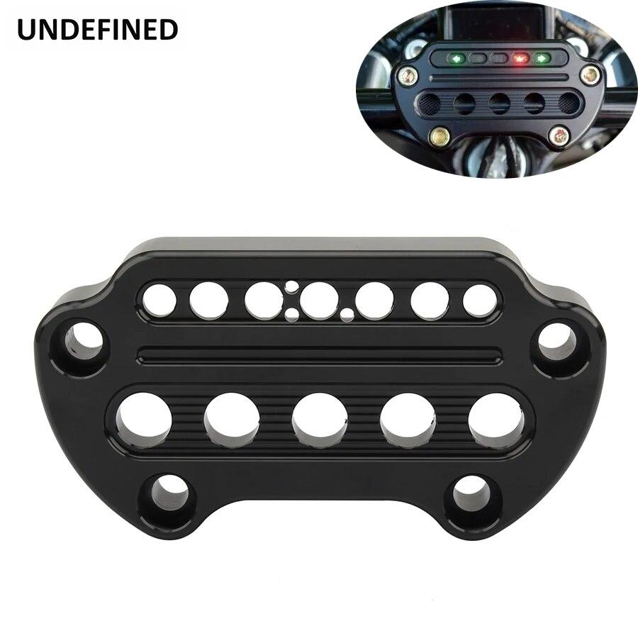 Индикатор мотоцикла, верхний зажим на руле, черный для Harley Sportster XL1200 883 Dyna Fat Bob Wide Super Glide Low Rider FXD