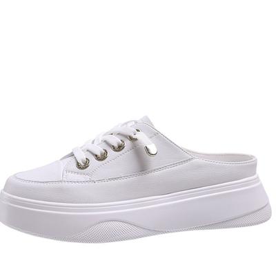 Мода Baotou Half Slippers Женская верхняя одежда Мода 2024 Новые летние женские туфли Сетчатые дышащие белые туфли Корейская обувь для женщин