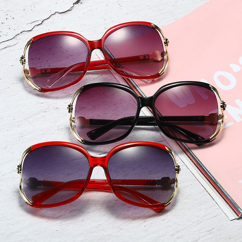 Поляризованные женские солнцезащитные очки с круглым лицом, солнцезащитные очки с защитой от ультрафиолета, персонализированные очки с большой тонкой оправой