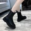 2024 Winter High Quality Women's Boots Fashion Hot Selling Round Toe Solid Color Medium Heel Sleeve Women's Mid-calf Boots