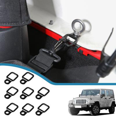 Привязное D-образное кольцо, пряжка, крючок для Jeep Wrangler TJ JK JL Gladiator JT 4XE 1997-2023, 2/4 двери, салон автомобиля
