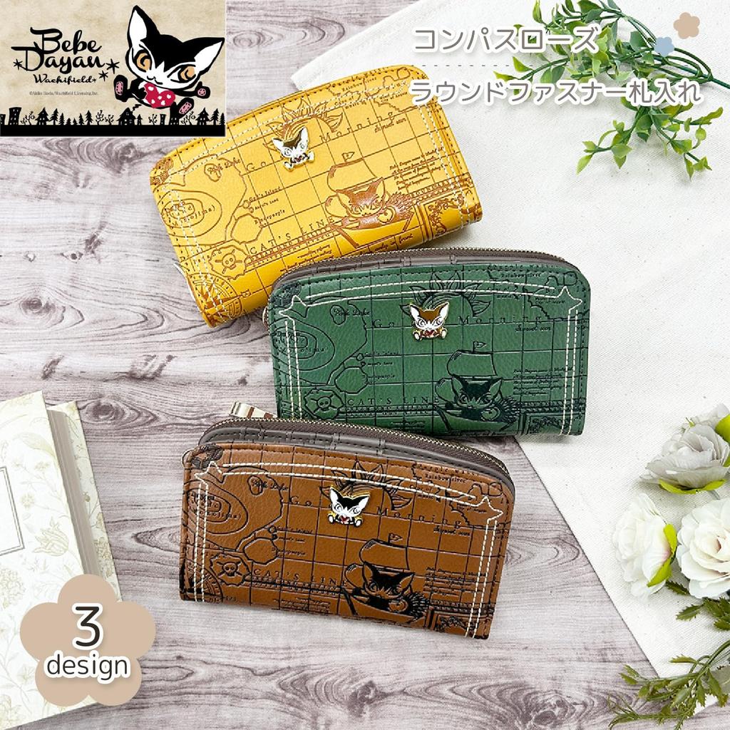 Кошелек Bebe Dayan для женщин и Bebe Dayan Кот Милый Кот Wachifield Морская карта K-PARTS «Роза ветров» на молнии для девочек, Дизайн, Аксессуары, Подарок,