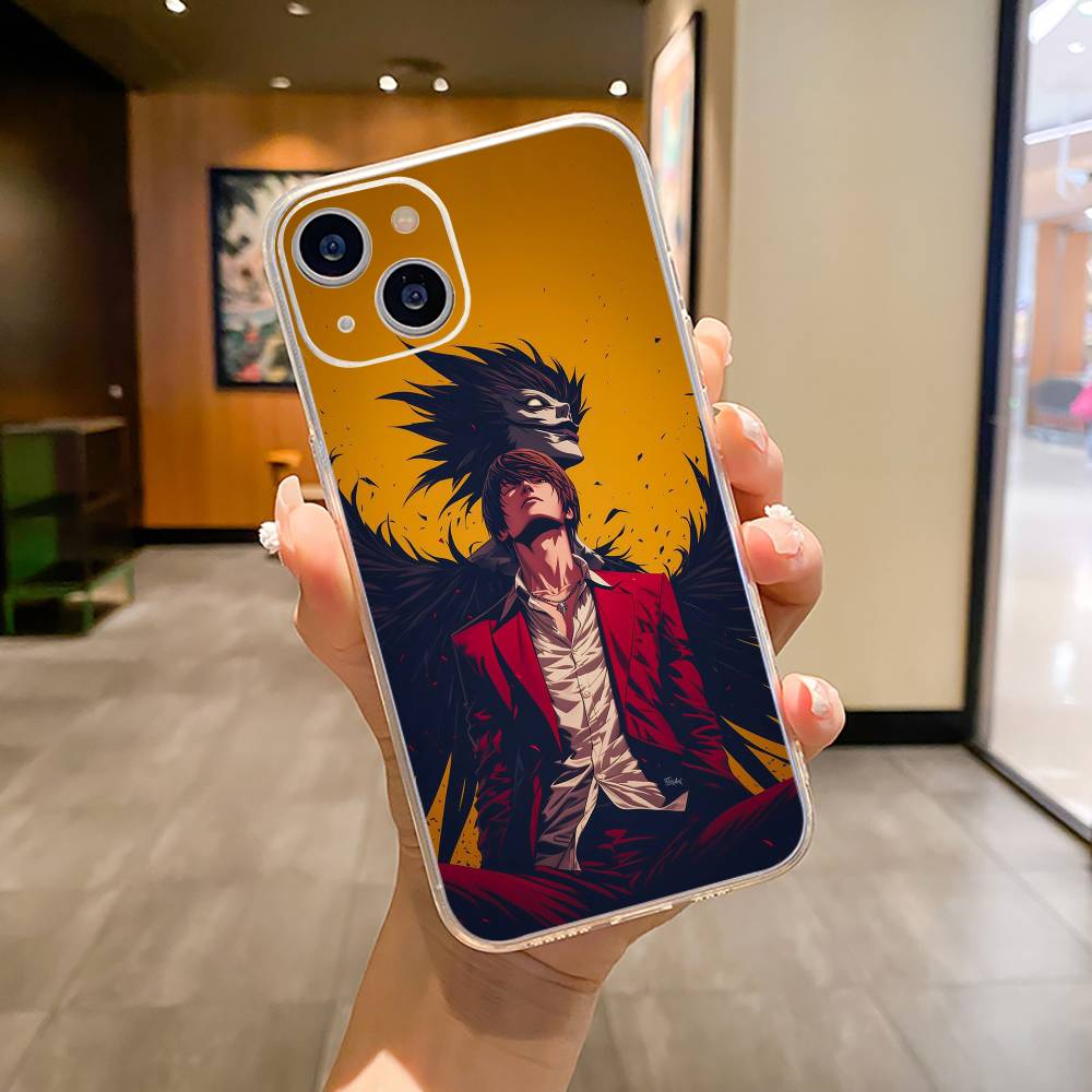 D-Смертельная тетрадь Лайт Ягами -L Чехол для телефона для iPhone17,16,15,14,13,12,11 ,Pro Max, Plus Мягкий силиконовый прозрачный чехол