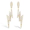 [L7668] - White Gold 'Eclairs' Gold Plated Earrings - 28x7 Mm