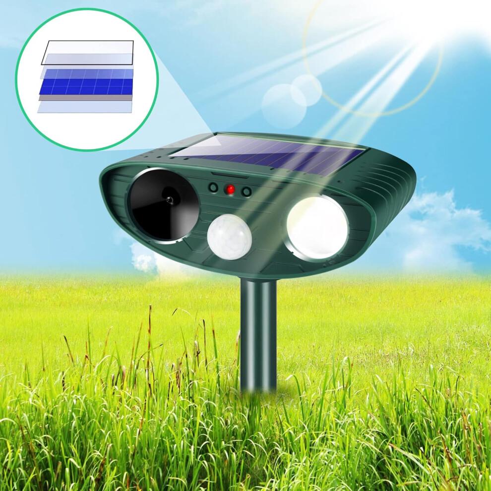 2 Pack Solar Ultrasonic Animal Repeller Outdoor Cat Repellent Deer Repellent Devices for Yard Garden
