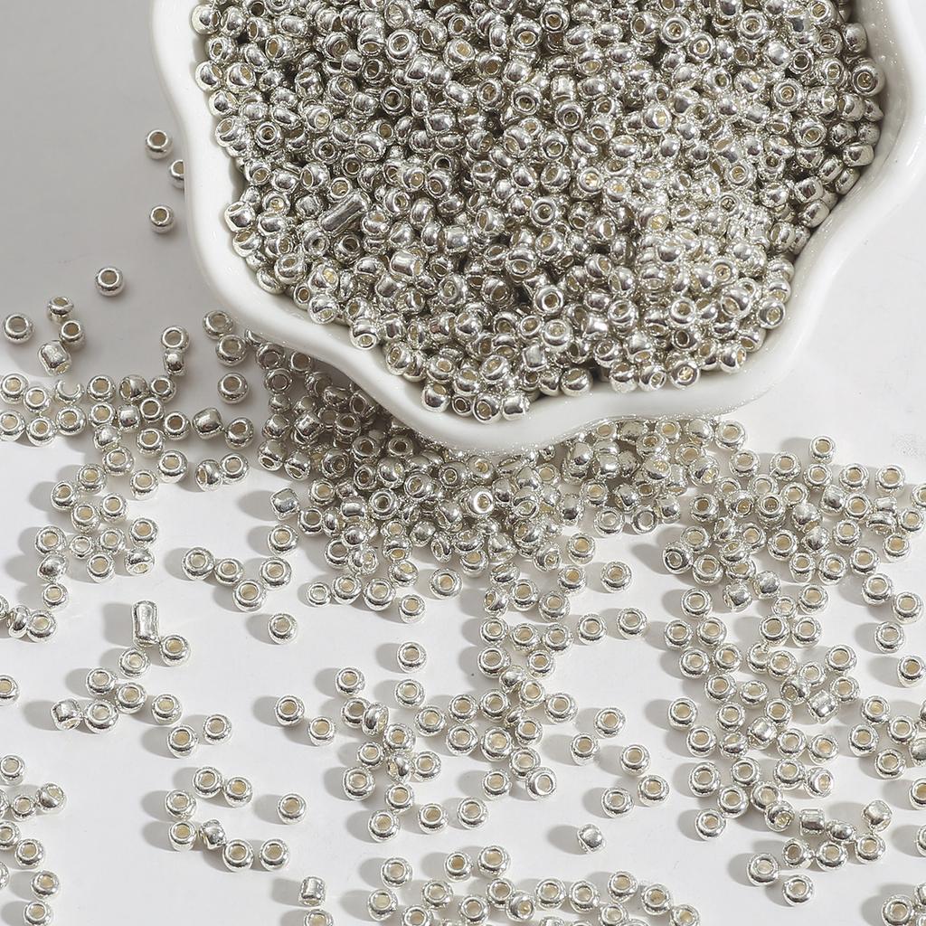 Metallic Color Glass Rice Beads Loose Beads Beading Accessories Handmade Diy Homemade Bracelet Strings Jewelry Materials Beads for Jewelry Making