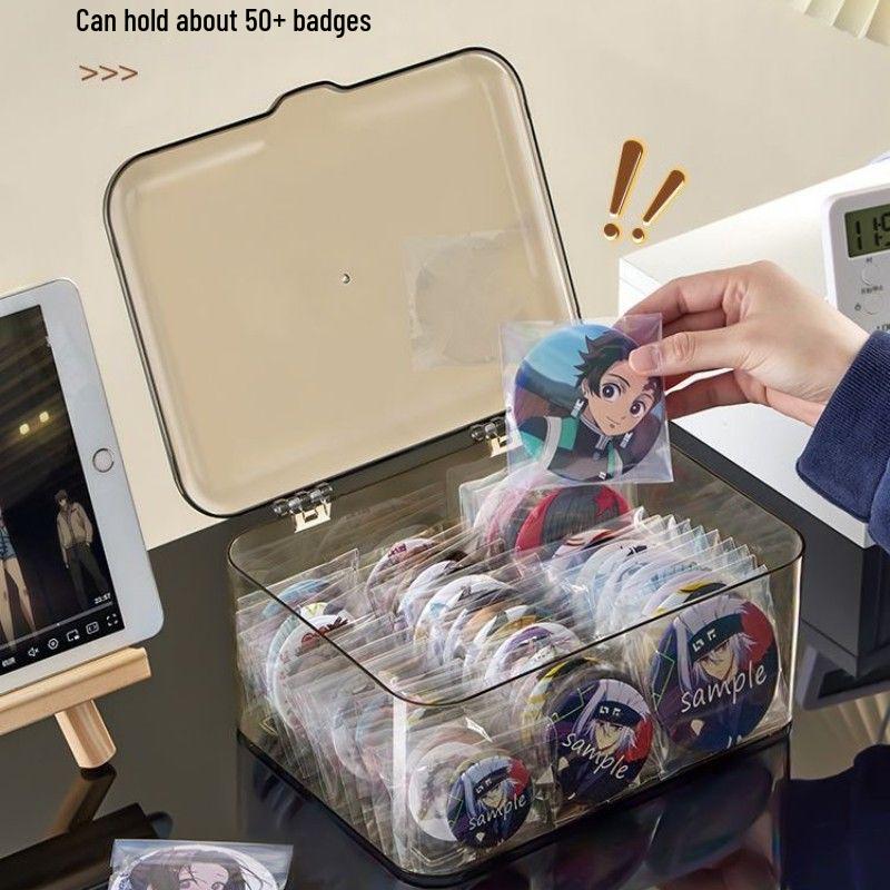 Clear Phone Case Box with Lid - Dustproof Mask & Badge Storage