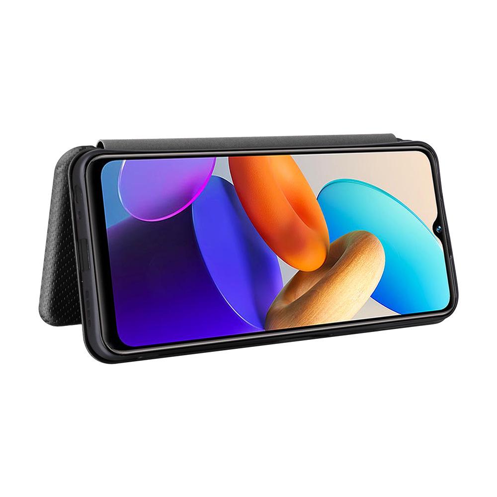 Флип-чехол с карбоновой текстурой и поддержкой нескольких карт для VIVO Y22S/Y35 - Простой, нейтральный дизайн