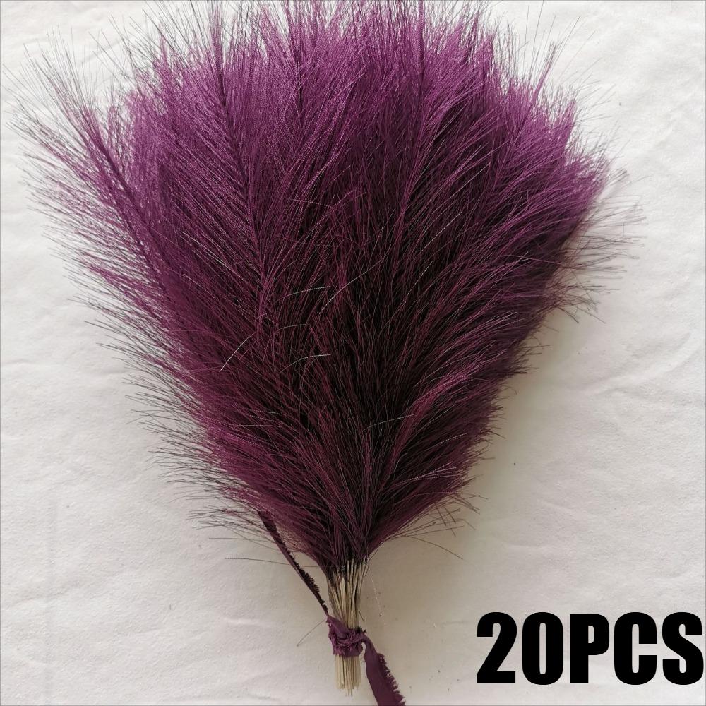 GeeParty 10Pcs Fluffy Pampas Grass Fake Reed Simulated Artificial Flower Boquet for Birthday Party Decoration